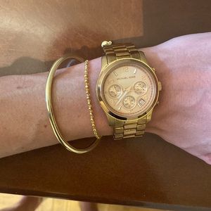 Rose gold oversized Michael Kors watch